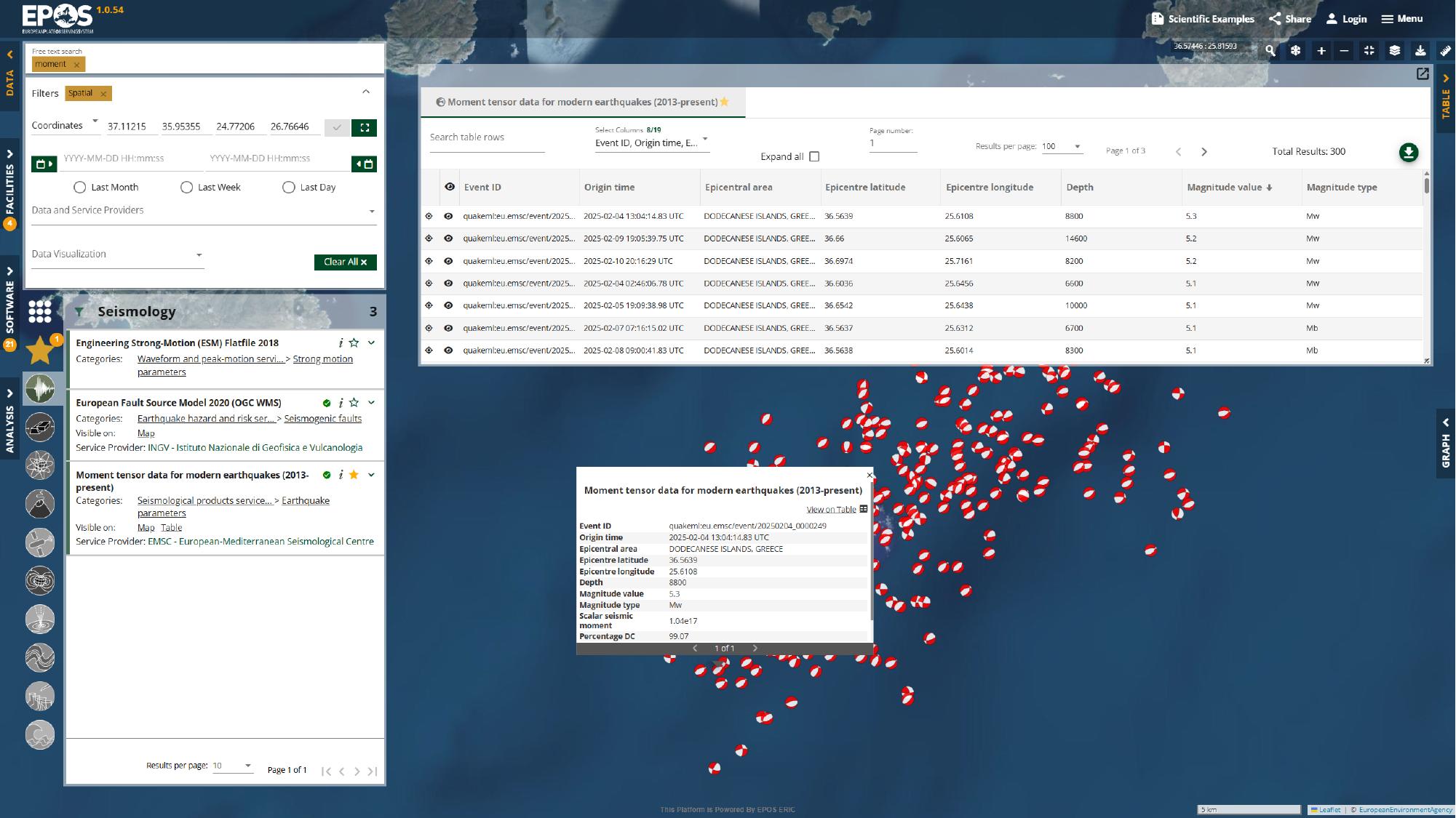 Use the popup and table view to inspect and sort the earthquake list