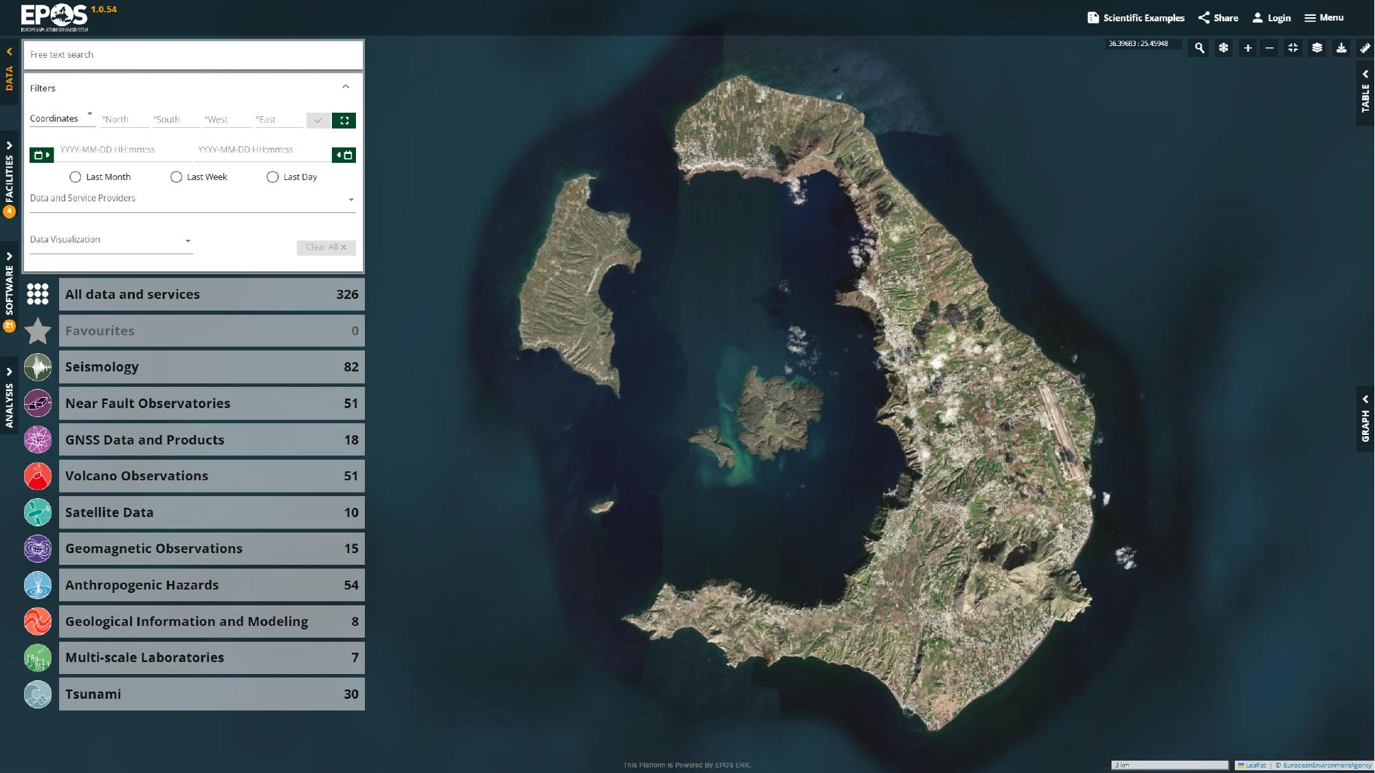 Jump from the place result to Santorini Island