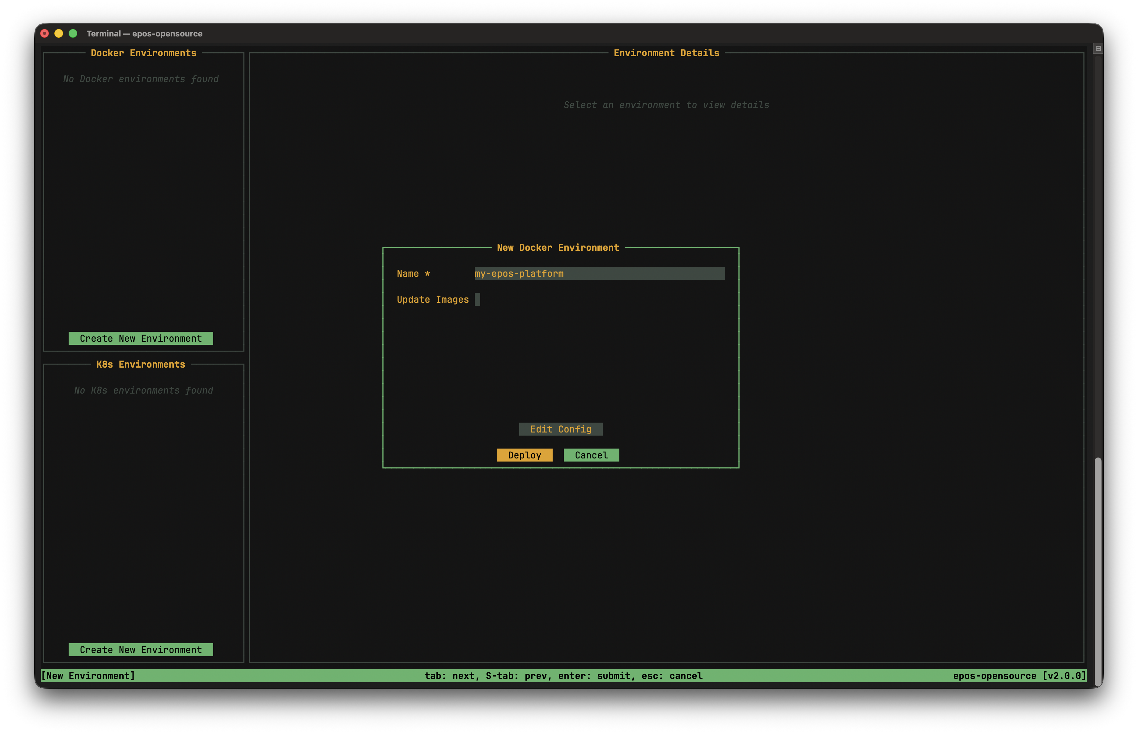 Deploy New Environment