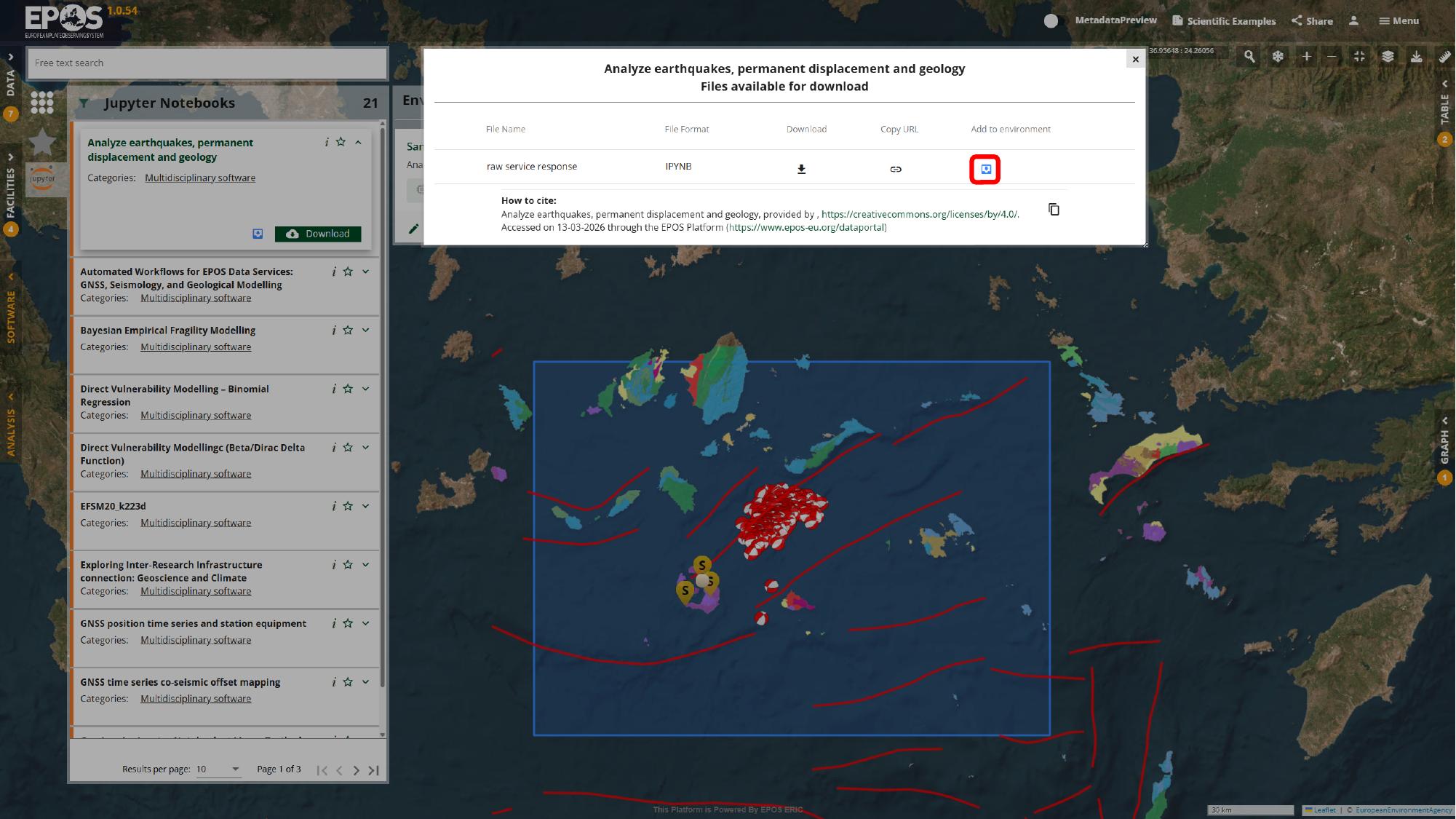 Add the notebook file to the environment from the notebook actions dialog
