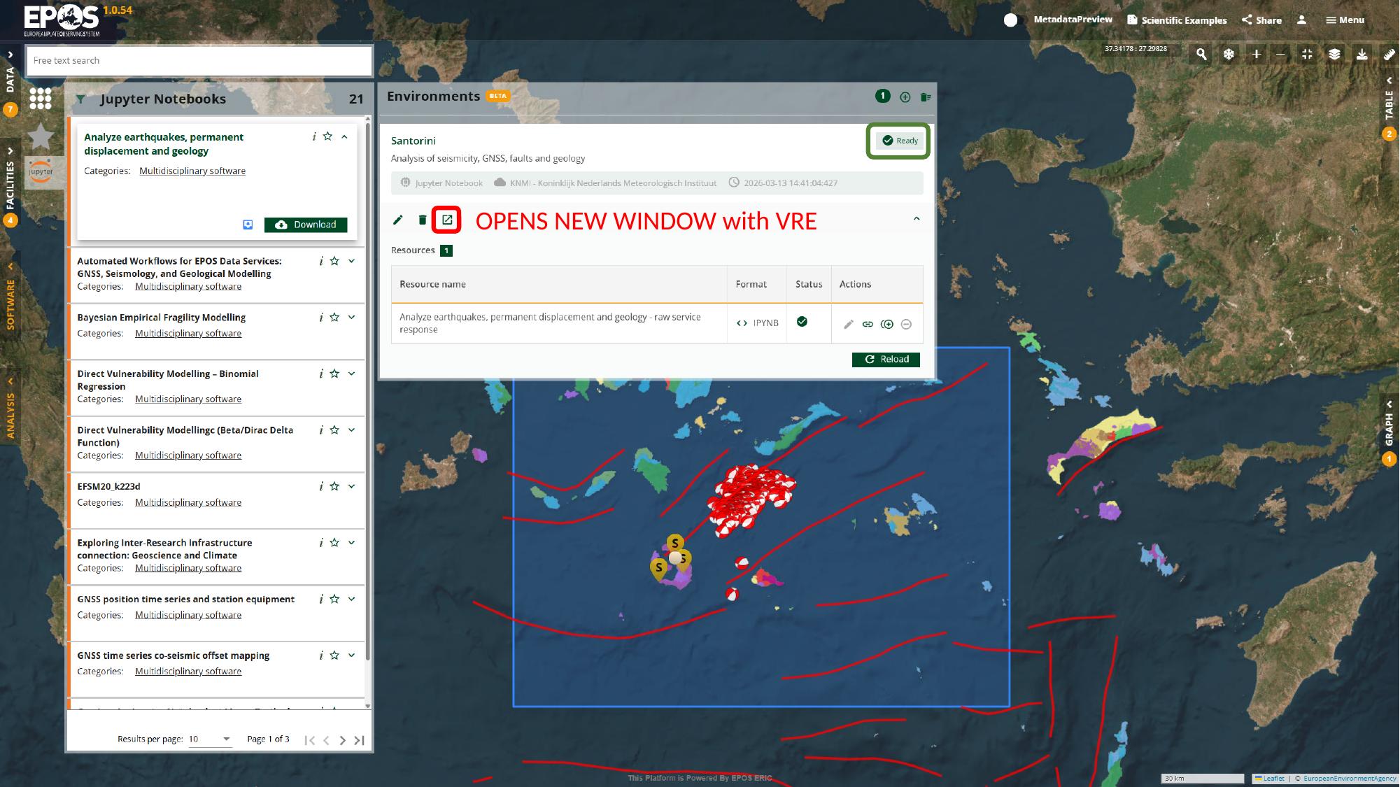 Open the ready environment in a new JupyterLab window