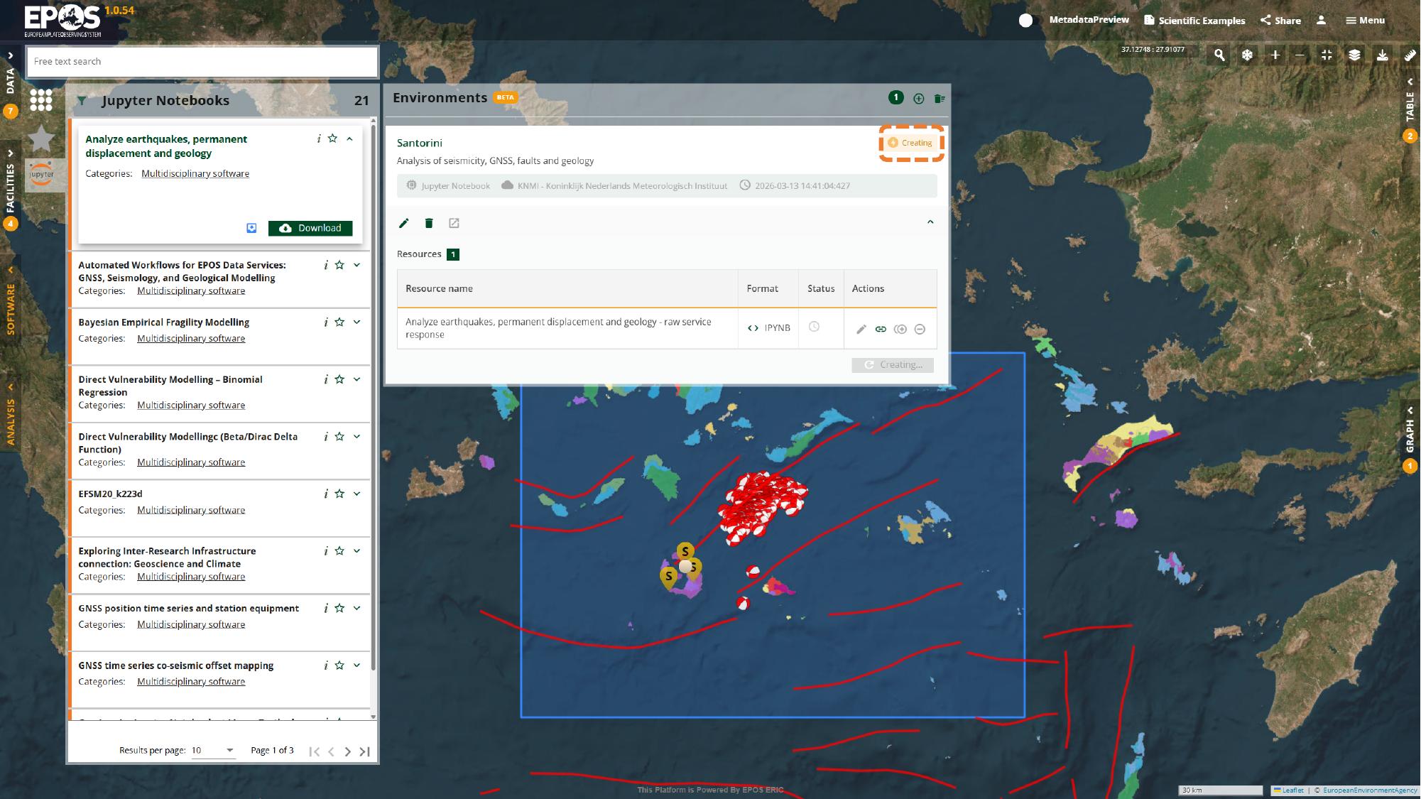 Environment creation in progress after the notebook resource is attached